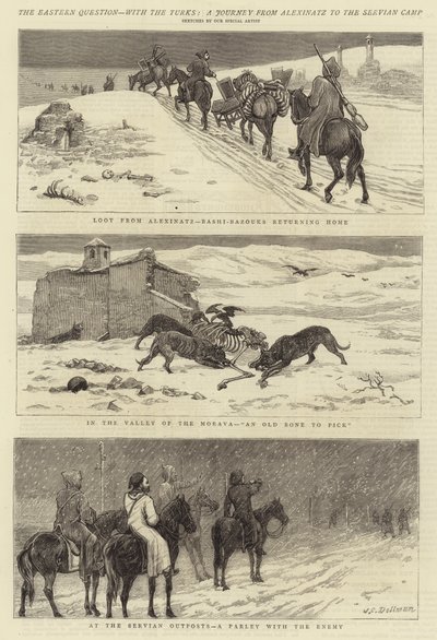 トルコ人との東部問題、アレクシナツからセルビア人キャンプへの旅 作： John Charles Dollman